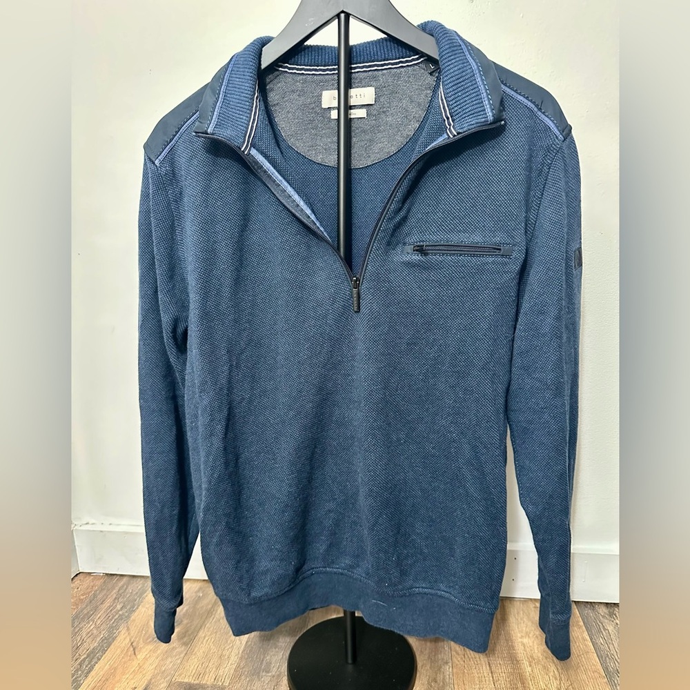 Bugatti Men's Navy Zip-Up Sweater